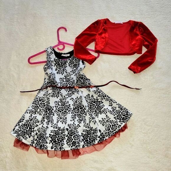 BEAUTIFUL HOLIDAY Knit Works Printed Skater Dress size 5 - Picture 1 of 5